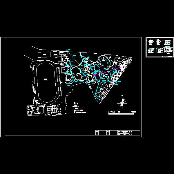 城市公园给排水设计详细CAD图纸 - 1