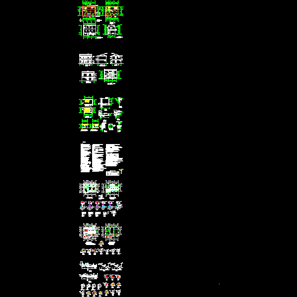 2层坡屋顶别墅砖混结构CAD施工图纸（） - 1