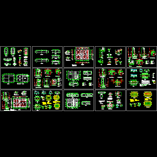 多种混凝土水池结构CAD施工方案图纸（）(平面图) - 1