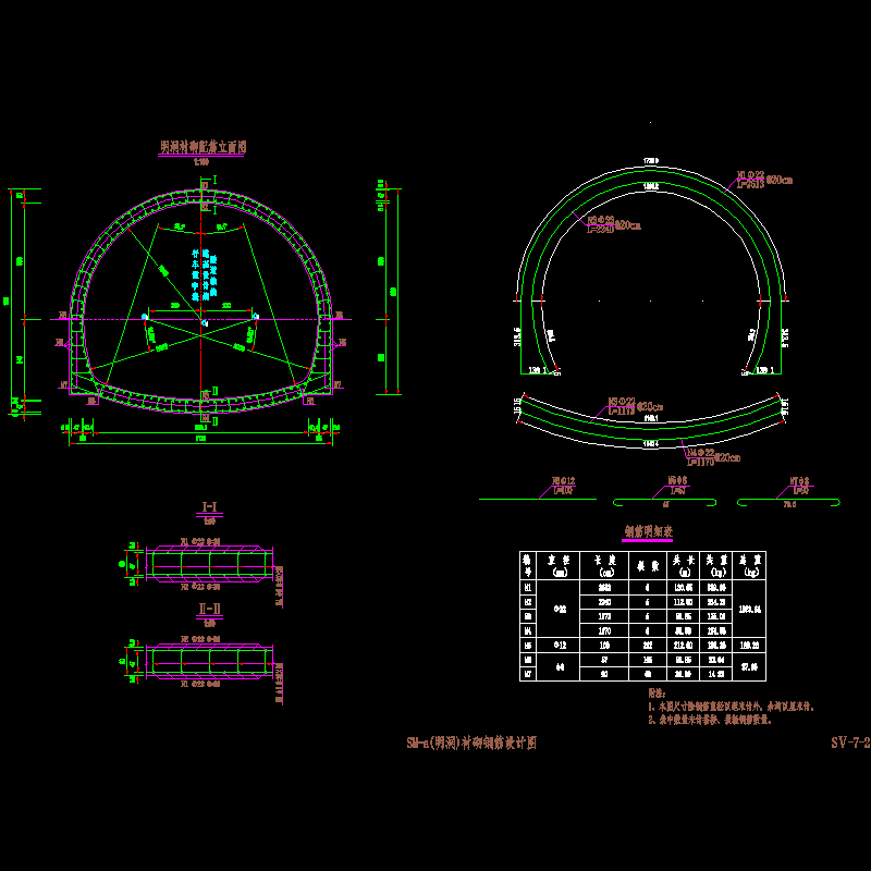 复合式衬砌隧道衬砌钢筋节点CAD详图纸设计 - 1