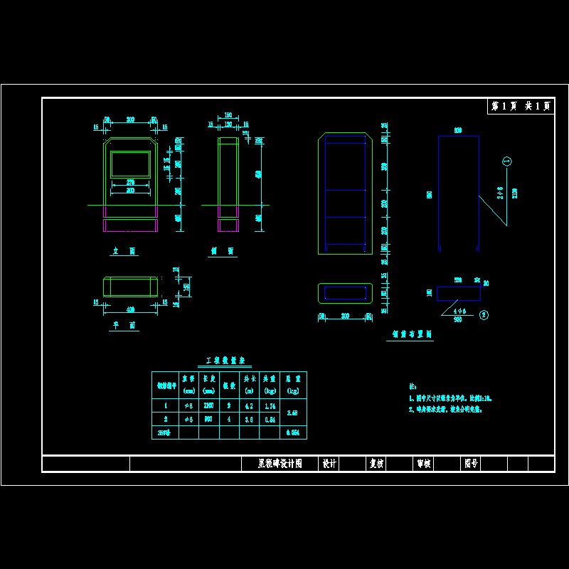 里程碑设计节点构造CAD详图纸 - 1