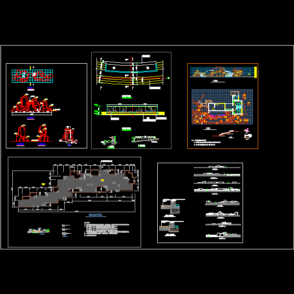 园林图块之5种假山叠石CAD施工图纸汇总 - 1