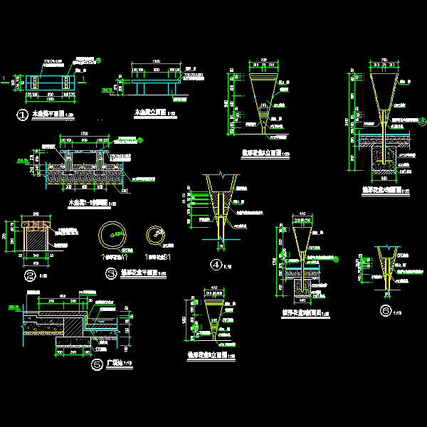 座凳及花盆施工大样 - 1