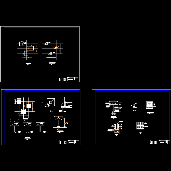 方形蘑菇亭大样详细设计CAD图纸(基础平面图) - 1