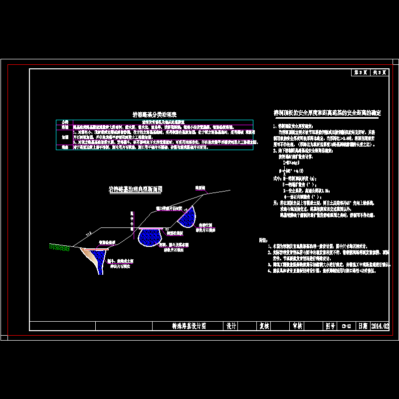 溶洞发育地段路基治理一般设计CAD图纸 - 1