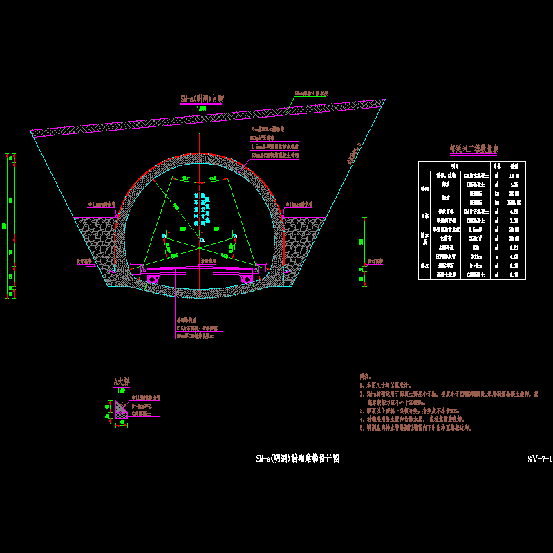 复合式衬砌隧道衬砌结构节点CAD详图纸设计 - 1
