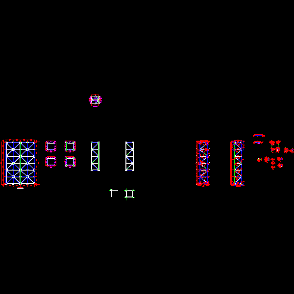 格构柱支撑架详细设计CAD图纸(立面图) - 1