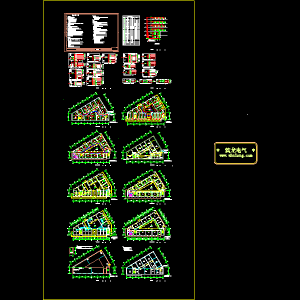 5层办公综合楼电气CAD施工图纸 - 1
