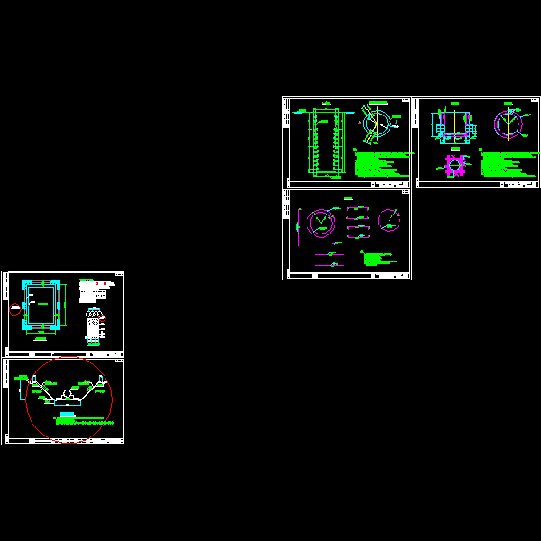 D1000-1400圆形工作坑及接收坑构造CAD图纸(高压旋喷桩) - 1