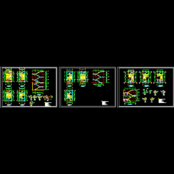 框架结构3部楼梯节点构造详细设计CAD图纸 - 1