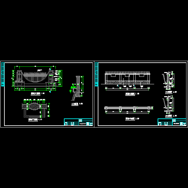 两种小区围墙施工详细设计CAD图纸 - 1