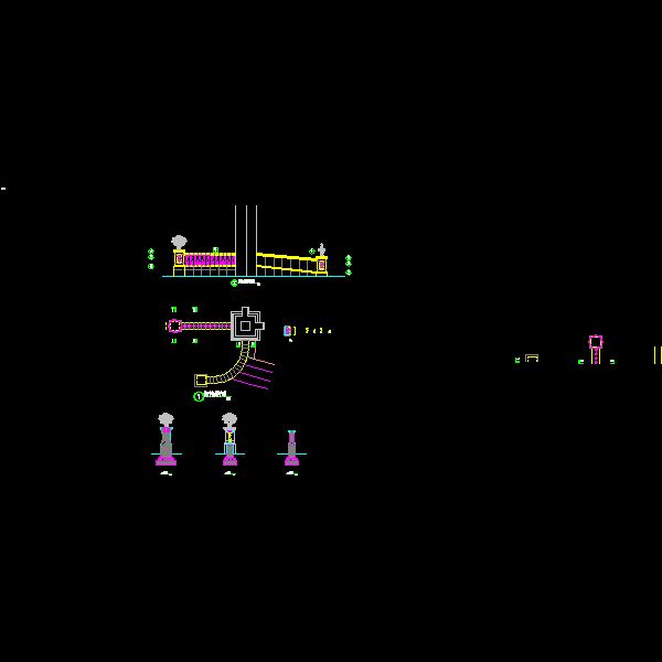 栏杆节点设计CAD图纸大样图纸 - 1