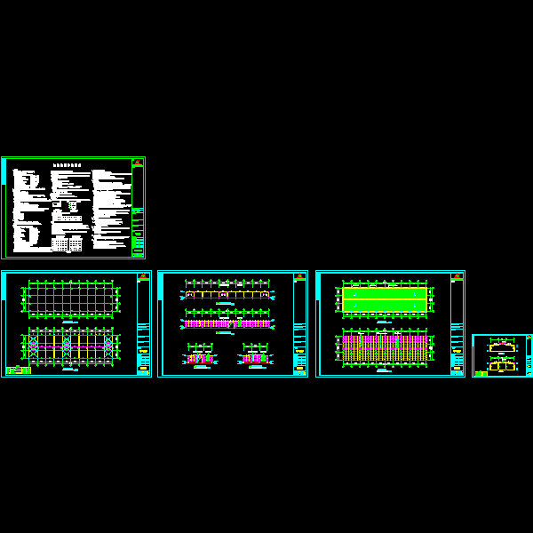 农贸市场70x19.8单跨门式刚架钢结构厂房（CAD施工图纸，5张） - 1