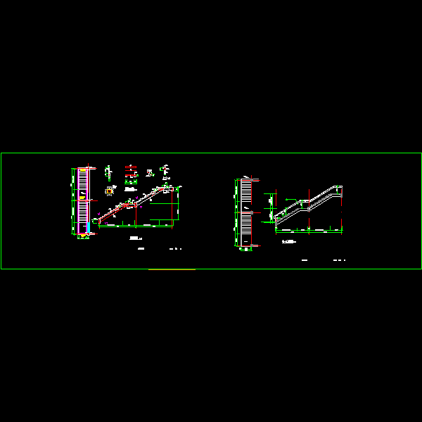 直跑混凝土楼梯节点构造详细设计CAD图纸 - 1
