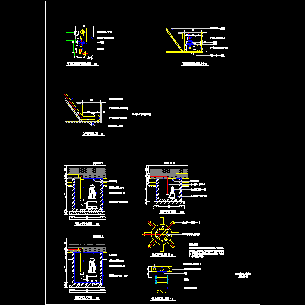 水景喷泉大样图纸及泵坑详细设计CAD图纸 - 1