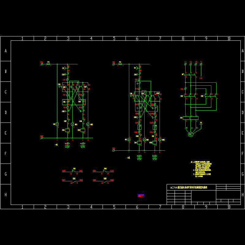 ac704型交流电动机可逆运行控制装置电路图.dwg