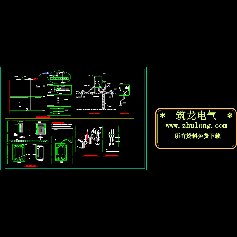 弱电控制元件安装大样CAD图纸 - 1