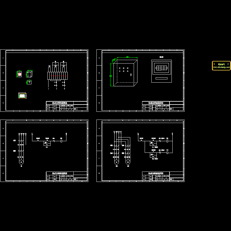 潜水泵启停控制箱原理CAD图纸 - 1
