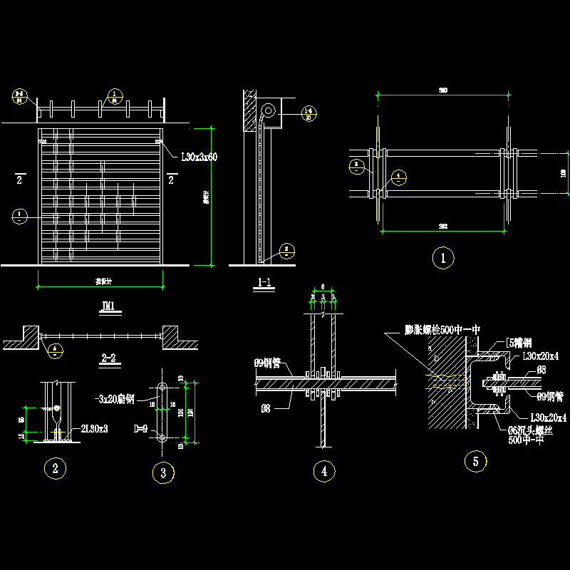004-jm1空格卷帘门及节点祥图.dwg