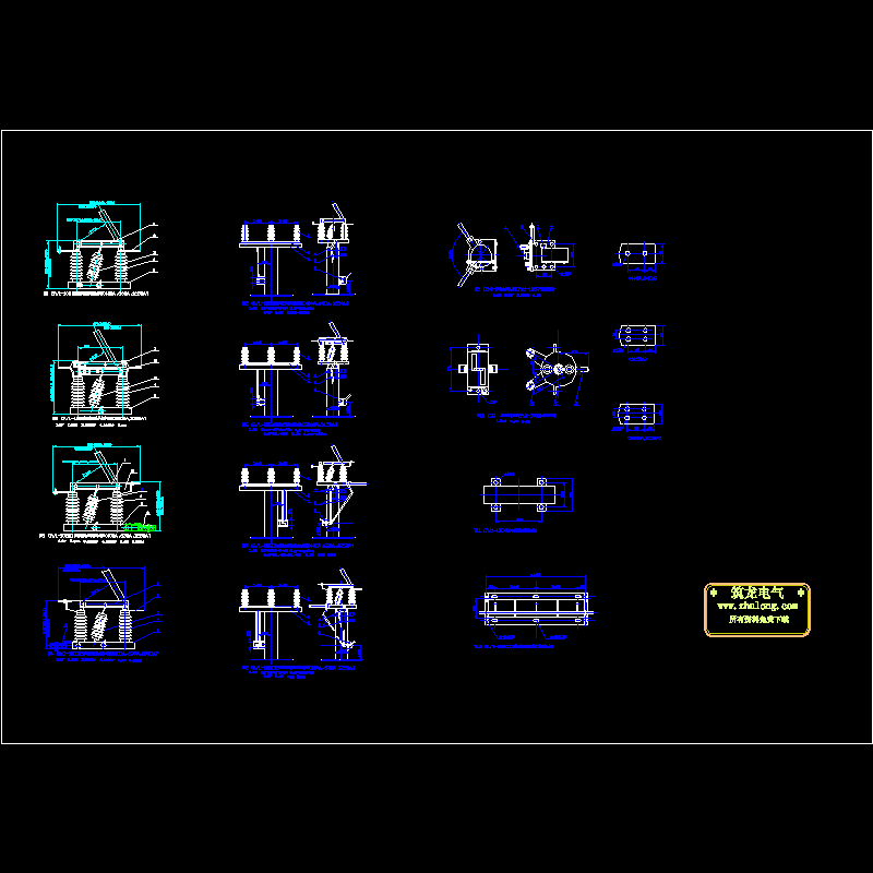 GW1-10630A隔离开关厂家安装CAD图纸 - 1