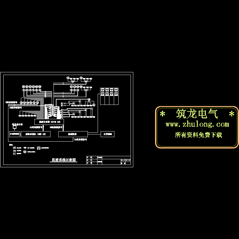 闭路电视监控系统示意CAD图纸 - 1