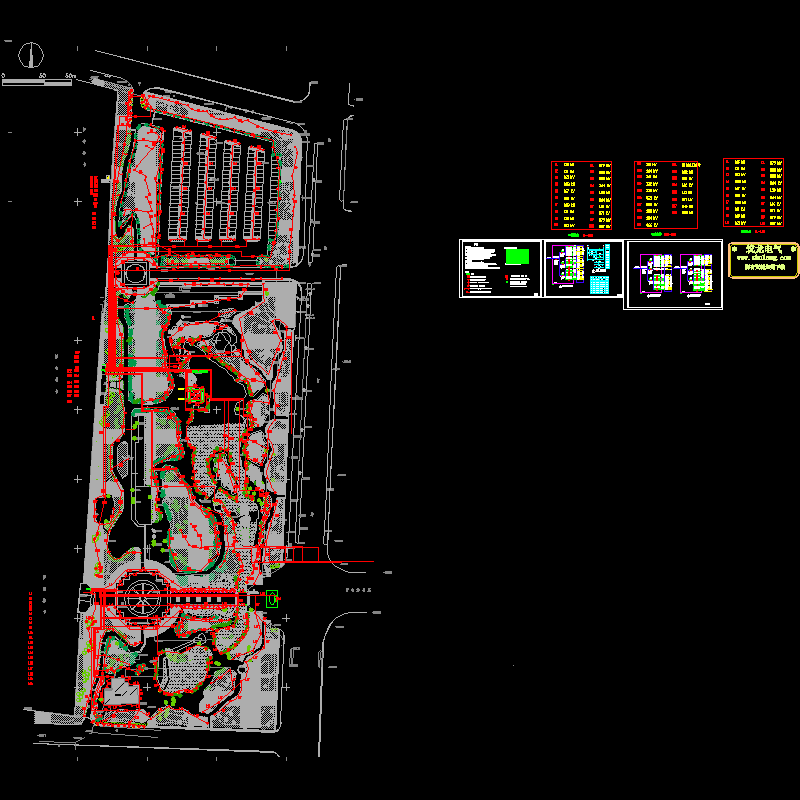 户外园林电气照明布线CAD图纸 - 1