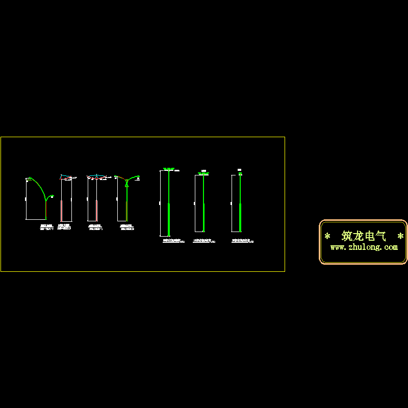 路灯灯杆大样CAD图纸 - 1