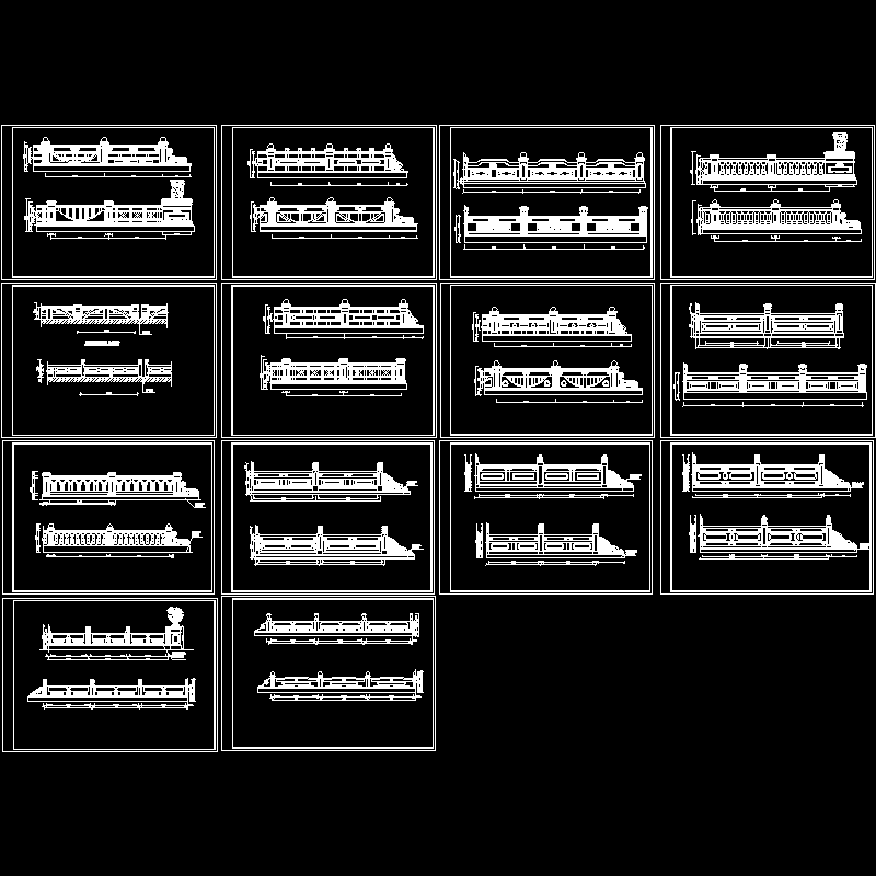 中式护栏CAD节点样式合集 - 1