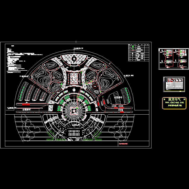 广场照明及控制系统CAD图纸 - 1