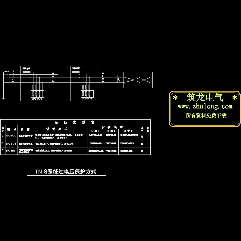 TN-S系统过电压保护CAD图纸 - 1