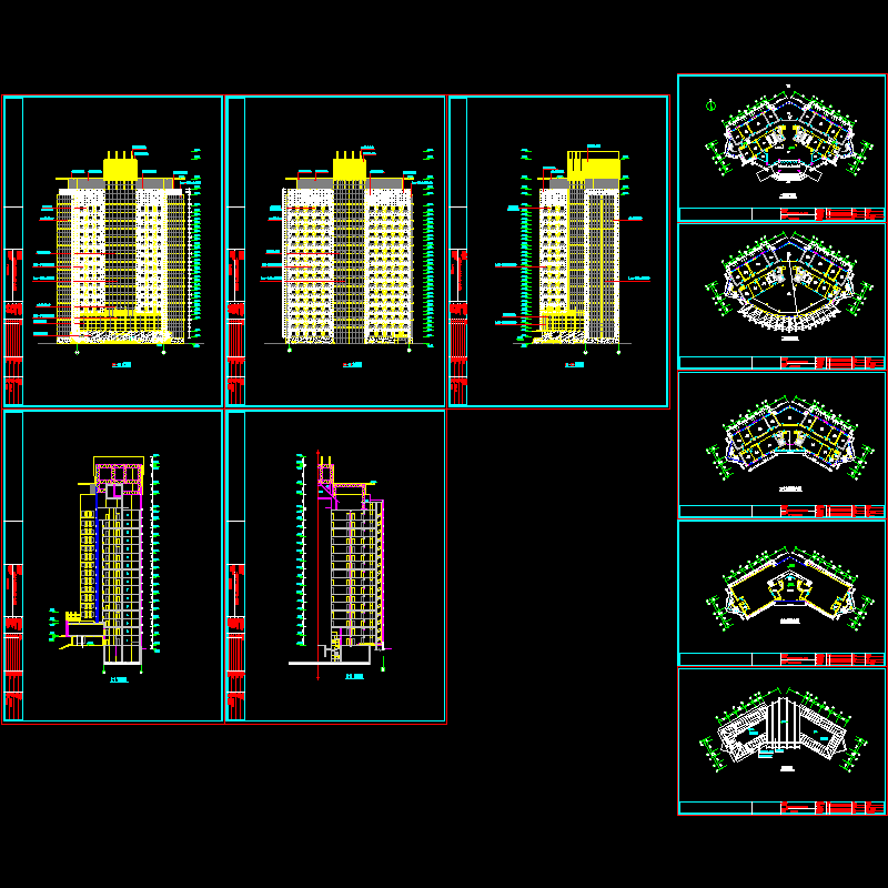 办公楼幕墙分格图.dwg