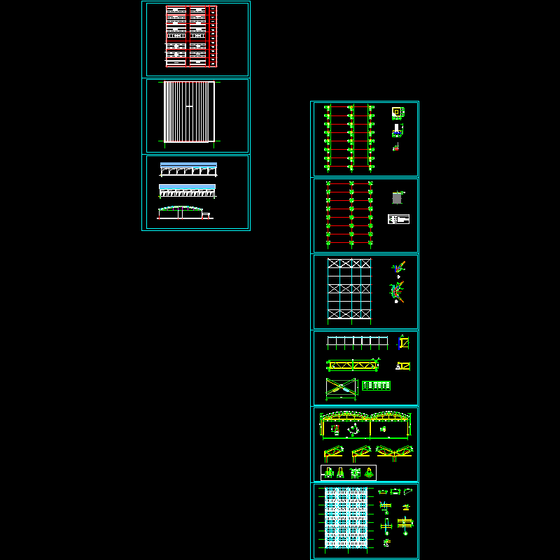 桁架厂房结构设计CAD图纸 - 1