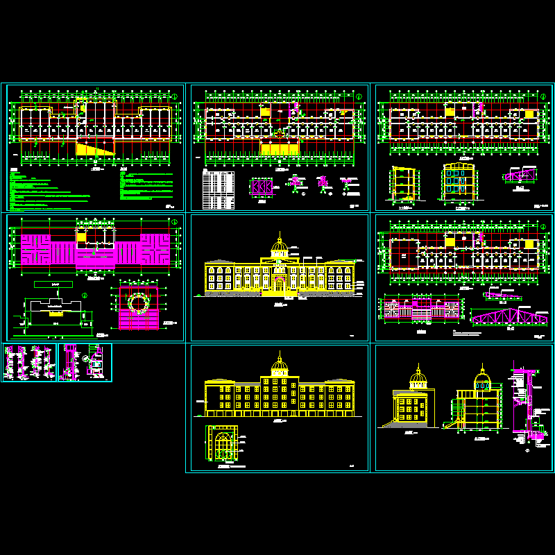 公安局建筑施工图结构图效果图-建筑.dwg