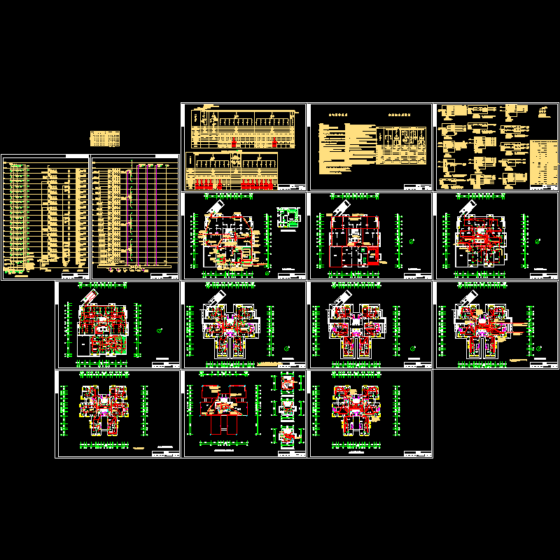 18层住宅电气CAD施工图纸 - 1