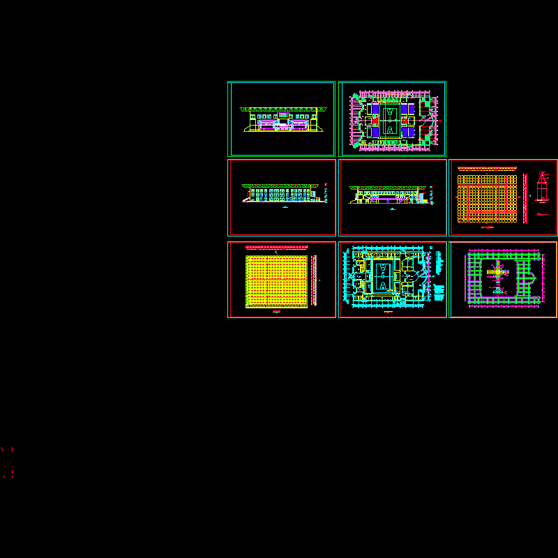 3层体育馆混合结构CAD施工图纸 - 1