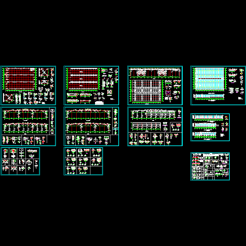 排架厂房结构设计CAD施工图纸 - 1