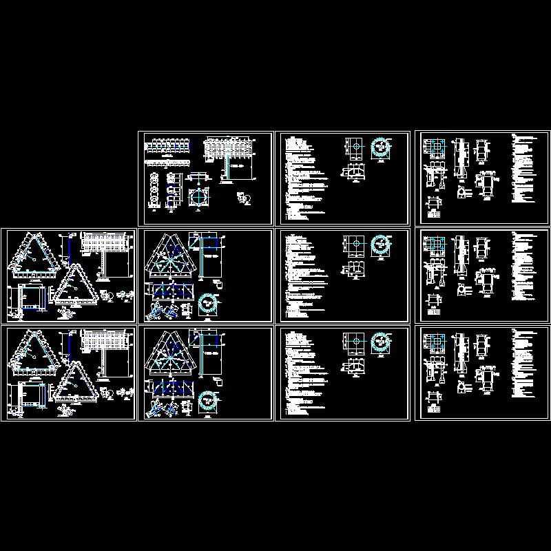 通用三面体、两面体广告牌结构CAD施工图纸 - 1
