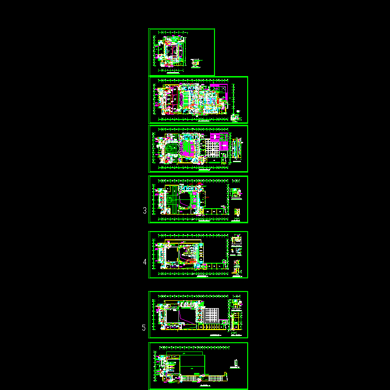 5层剧院演播大楼空调通风系统设计CAD施工图纸 - 1