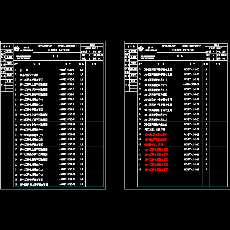 4-m119Ⅴ-101#3-1 目录.dwg