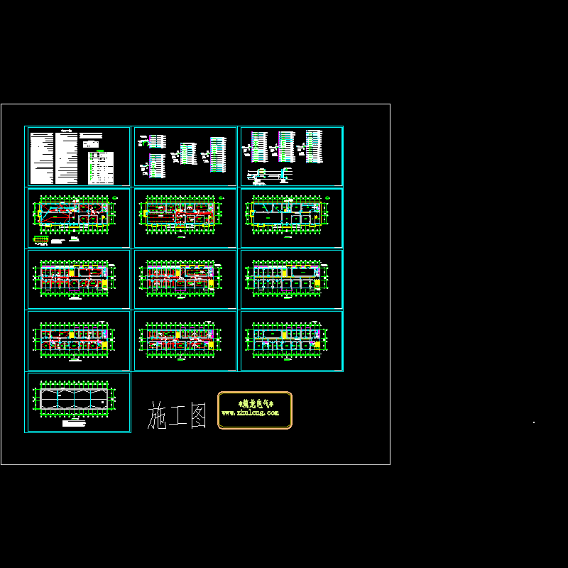 3层小型办公楼全套电气CAD施工图纸 - 1