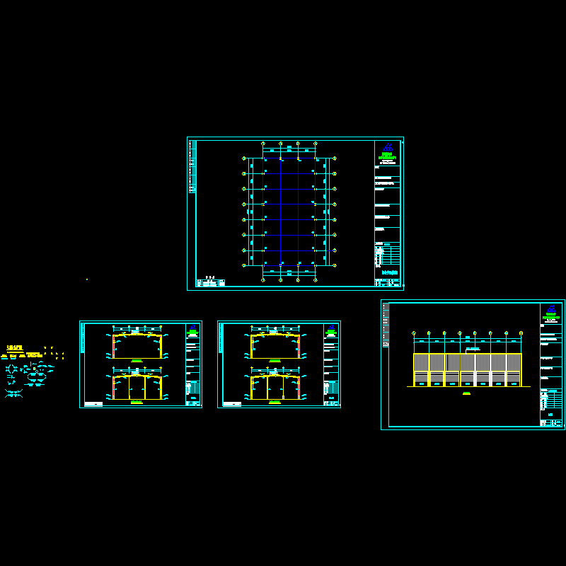 42X22米厂房门式刚架工程施工方案图纸（CAD，4张） - 1