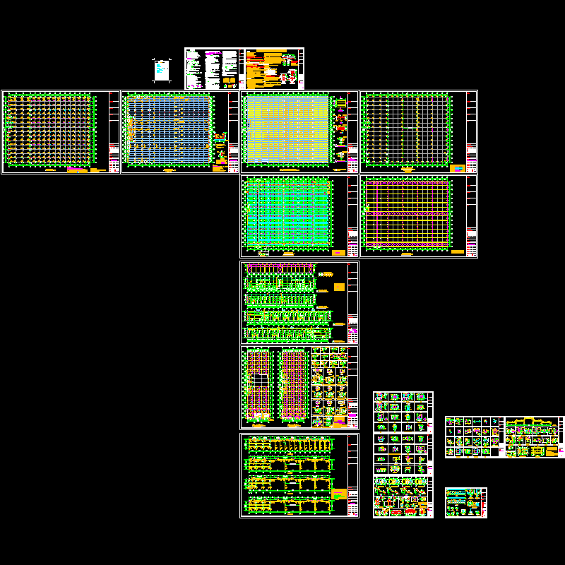 局部3层三联跨门式刚架厂房结构CAD施工大样图 - 1