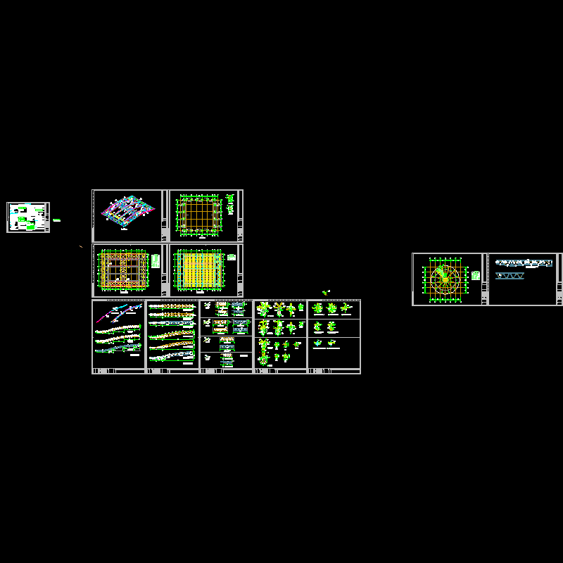 单层钢桁架结构体育馆结构CAD施工图纸 - 1