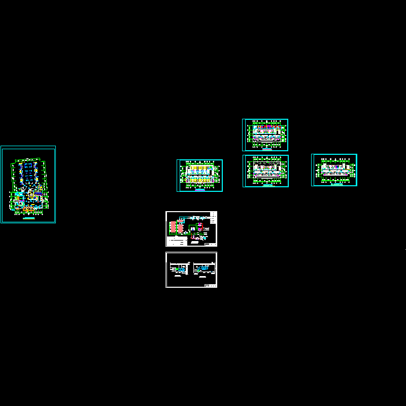 6层宾馆空调CAD施工大样图 - 1