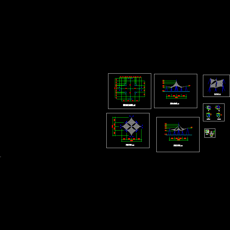塑膜亭施工CAD详图纸 - 1