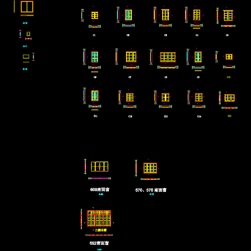 20套古建窗大样详图纸（CAD） - 1