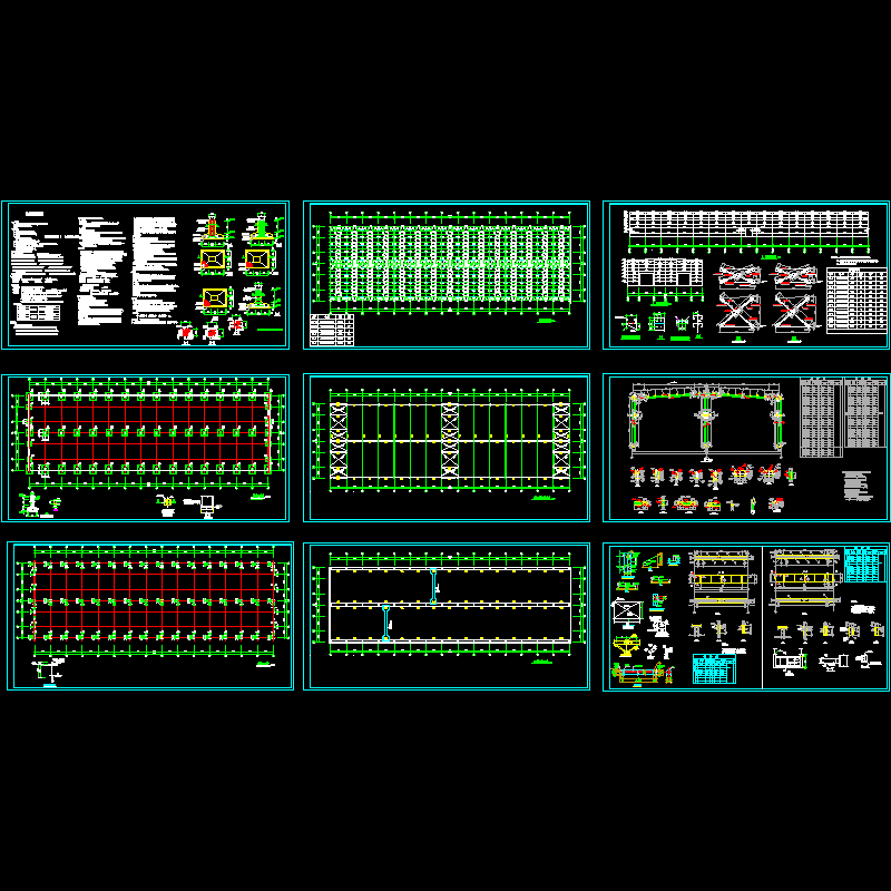30吨门式刚架车间结构CAD施工图纸 - 1