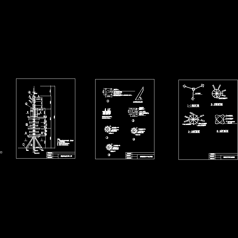 10m楼顶避雷塔结构设计CAD施工图纸 - 1