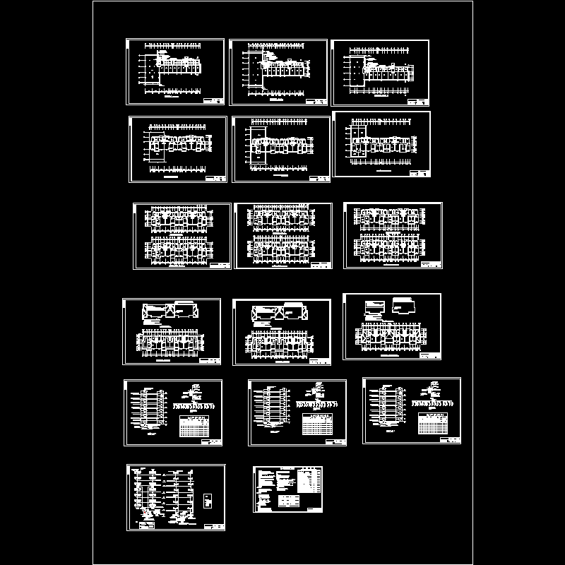 8层小区三栋住宅楼全套电气CAD施工图纸 - 1