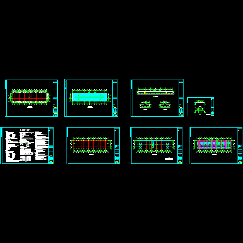 单层单山单跨门式刚架厂房工程施工方案图纸（CAD，8张） - 1